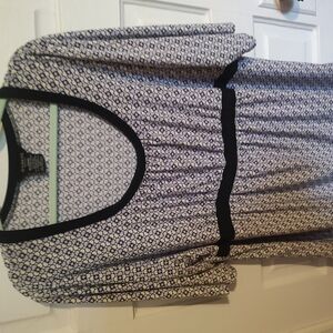 George Purple and White Fitted Pleated Blouse